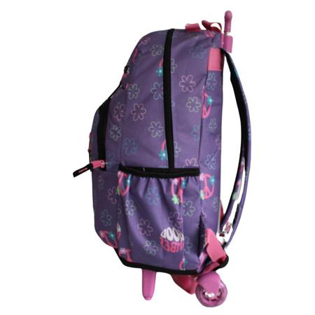 Imagem de Mochila Escolar Rodinhas Good Vibes Dl1592 Denlex Feminina