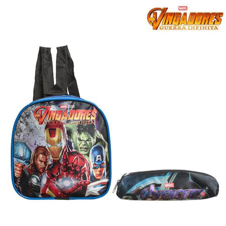 Imagem de Mochila Escolar Vingadores Marvel Costa Kit Lancheira+Estojo