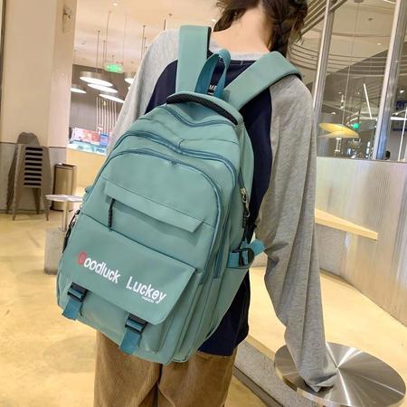 Imagem de Mochila espaçosa bolso frontal e bolso com zíper na frente alça costas 2 bolsos na lateral escolar/viagem alta qualidade
