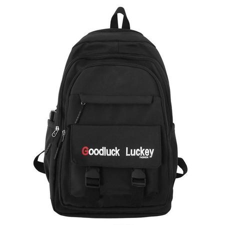 Imagem de Mochila espaçosa bolso frontal e bolso com zíper na frente alça costas 2 bolsos na lateral escolar/viagem.