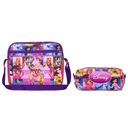 Mochila Feminina Infantil Princesas + Lancheira Estojo Costa - TOYS 2U Imagem de Mochila Feminina Infantil Princesas + Lancheira Estojo Costa