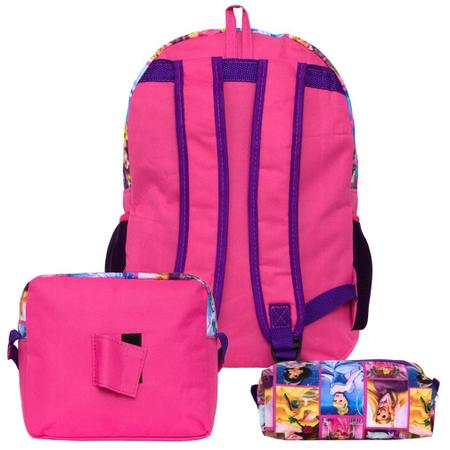 Mochila Feminina Infantil Princesas + Lancheira Estojo Costa - TOYS 2U Imagem de Mochila Feminina Infantil Princesas + Lancheira Estojo Costa