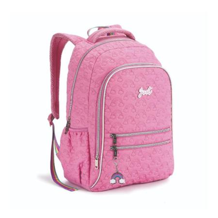 Imagem de Mochila Feminina Matelassê Rainbow com Strap Listrado Rosa Denlex