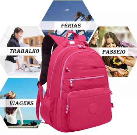 Imagem de Mochila Feminina Notebook Tactel Flexivel Resistente Impermeavel Trabalho Escola Viagem