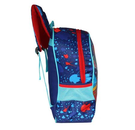 Mochila Infantil Escolar Costas Gato Galáctico Capuz Menino