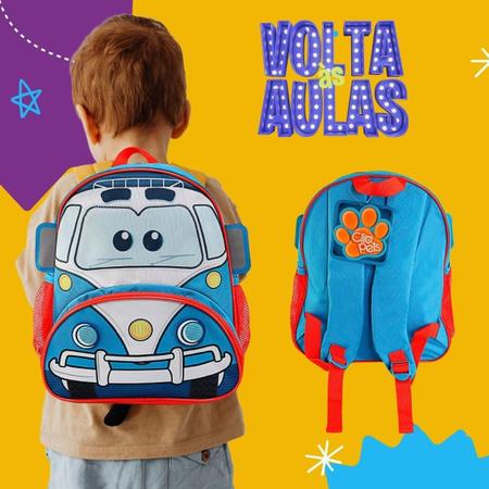 Imagem de Mochila Infantil Alças Costa Carro Fusca Policial Menino