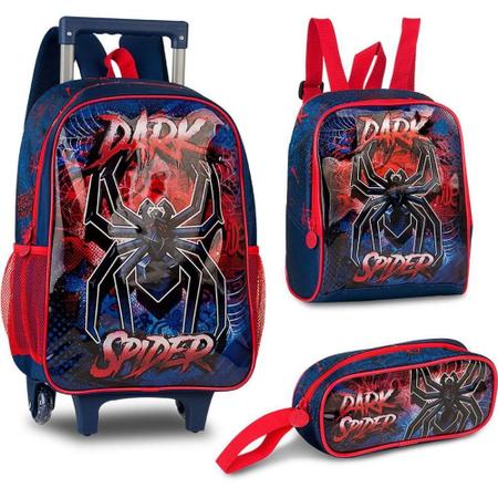 Imagem de Mochila Infantil com Rodinha DARK Spider G Est+lancheira