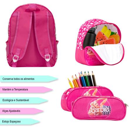 Imagem de Mochila Infantil de Costas Barbie Tam G Criança Creche Aulas