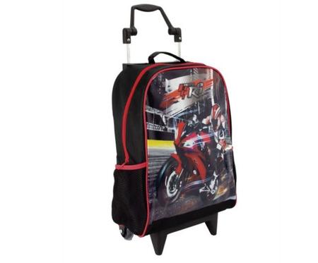 Mochila Infantil Viabags Com Rodinhas - Moto De Corrida