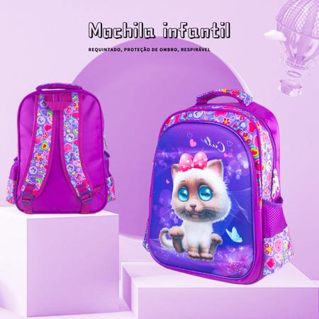 Imagem de Mochila Infantil Escolar Bolsa Infantil Menina Passeio Resistente Impermeável