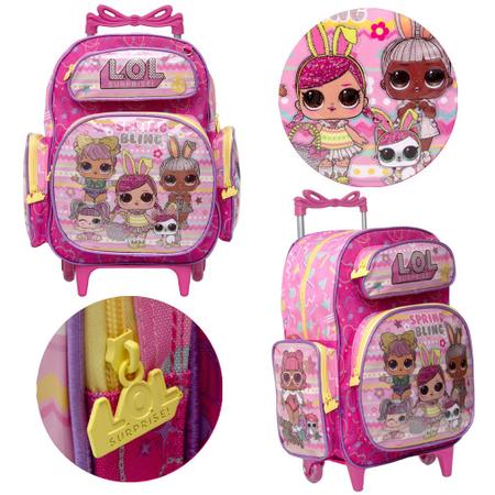 Imagem de Mochila Infantil Grande de Rodinhas LOL Menina