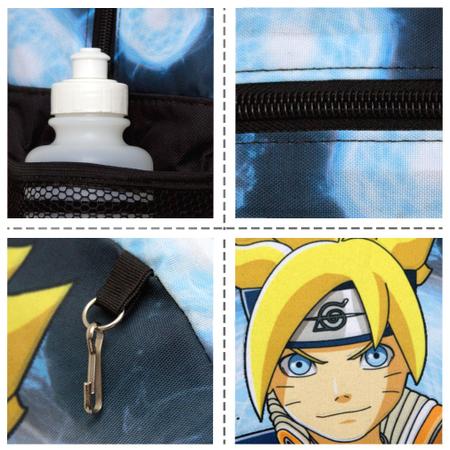 Mochila Escolar Passeio Juvenil Boruto Kit Completo Anime Naruto