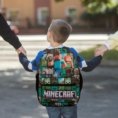 Imagem de Mochila Infantil Masculina Minecraft Costa Juvenil Lancheira