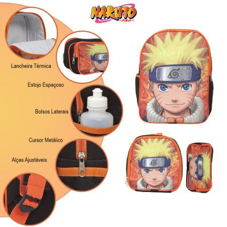 Mochila Infantil Masculina Naruto Clássico Costa + Lancheira - Chic Outlet  - Economize com estilo!