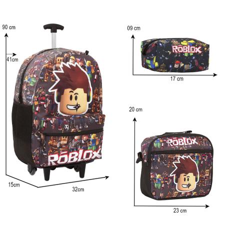 Mochila Infantil Masculina Roblox Carrinho Lancheira Estojo - TOYS