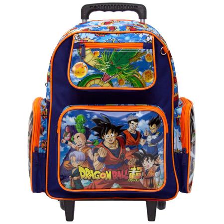 Mochila Masculina Infantil de Rodinha Dragon Ball com Itens na