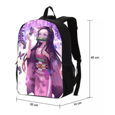 Mochila Infantil Meninas Anime Demon Slayer Personagens Bolsa Nezuko Kamado  Novidade - Preto