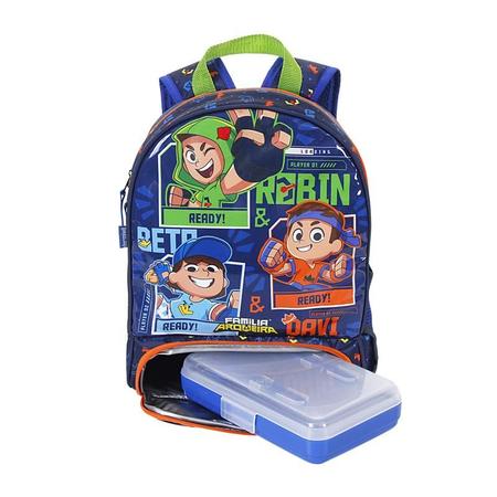 Mochila Infantil Menino Bolso térmico e porta refeição - Família Arqueira - DERMIWIL Imagem de Mochila Infantil Menino Bolso térmico e porta refeição - Família Arqueira
