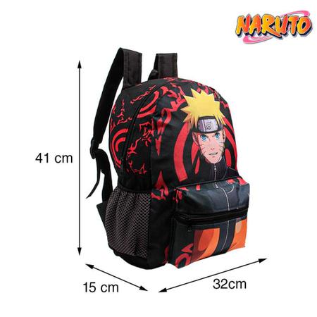 Mochila Escolar Infantil De Costas Desenho Naruto 34Cm