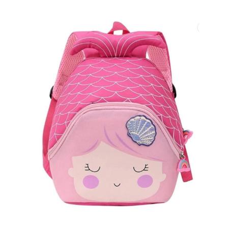 Imagem de Mochila Infantil Pequena Sereia Passeio Viagem Menina Costas