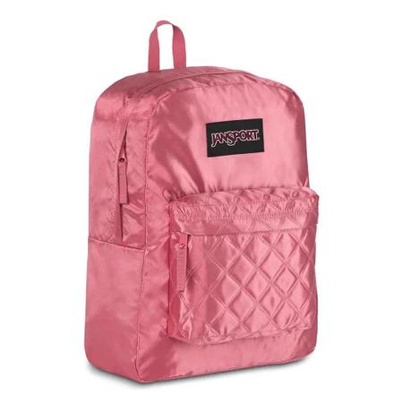 Mochila JanSport Super Fx Slate Rose Diamond Quilting 25L Mochilas Magazine Luiza