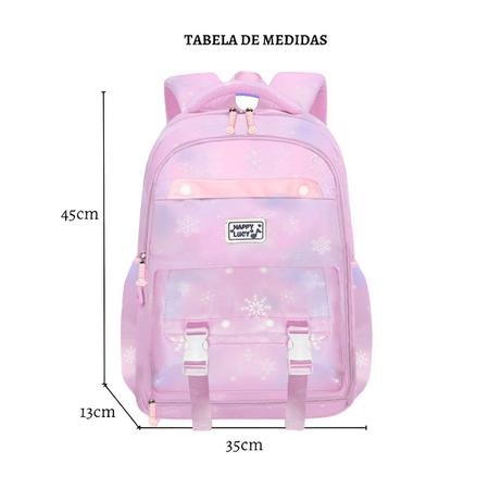 Imagem de Mochila Juvenil Espaçosa Reforçada Kit Estojo 3D Alça Costa Resistente Notebook Bolsa Criança Menina Moderna Dia a Dia Divisória