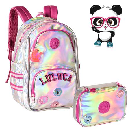 Mochila Luluca Para Costas Com Estojo Holográfico Lançamento 2023 Feminina  - CLIO STYLE - Mochilas - Magazine Luiza