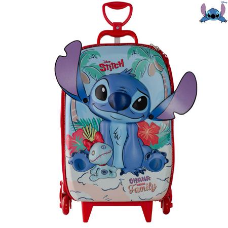 Imagem de Mochila Mala 3D Stitch Disney Escolar com Rodinhas