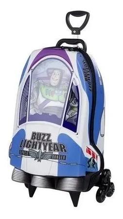 Mochila Malinha 3d Buzz Lightyear Nave Foguete 3 Rodinhas Grande maxtoy Mochila Bolsa Escolar Magazine Luiza
