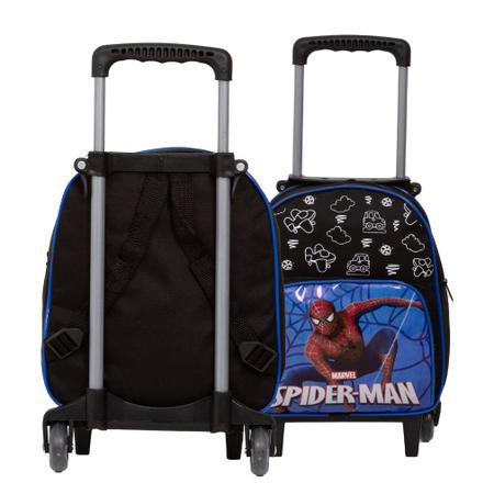 Imagem de Mochila Masculina Escolar Homem Aranha Pequena de Rodinhas