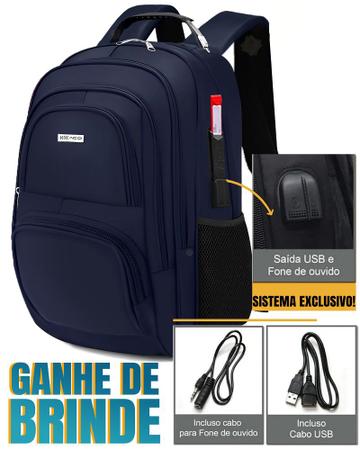 Mochila Masculina Feminina Notebook Reforçada Resistente a Água Saída usb Fone - ACO Imagem de Mochila Masculina Feminina Notebook Reforçada Resistente a Água Saída usb Fone