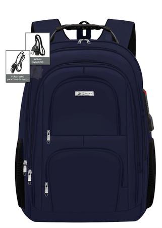Mochila Masculina Feminina Notebook Reforçada Resistente a Água Saída usb Fone - ACO Imagem de Mochila Masculina Feminina Notebook Reforçada Resistente a Água Saída usb Fone