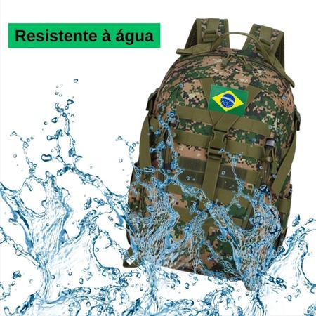 Imagem de Mochila masculina militar Tática 40l Reforçada Impermeável + patch bandeira do brasil varias cores escolha a sua