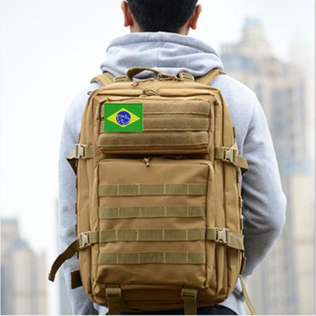 Imagem de Mochila masculina militar Tática 40l Reforçada Impermeável + patch bandeira do brasil varias cores escolha a sua