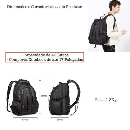 Mochila Masculina Notebook Grande Resistente Moderna Viagem