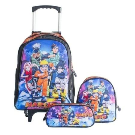 Mochila Infantil Masculina Naruto Clássico Costa + Lancheira