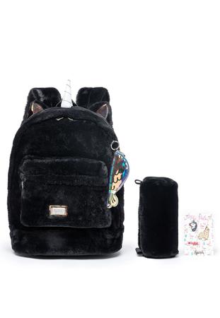 Mochila Feminina Gatinho Orelhas mais estojo de em Promoção na