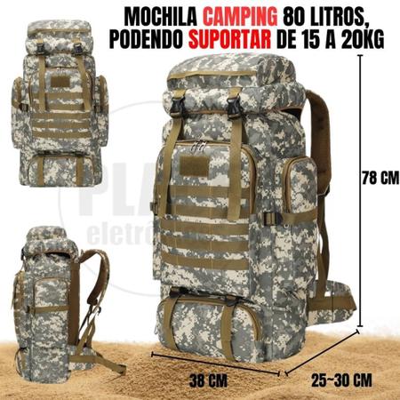 académico Produce nivel Mochila Militar Grande Com Capacidade 80 Litros - CHL - Mochila para Trilha  e Caminhada - Magazine Luiza