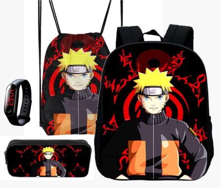 Mochila Naruto Shippuden Novidade Cor Preto Desenho do tecido