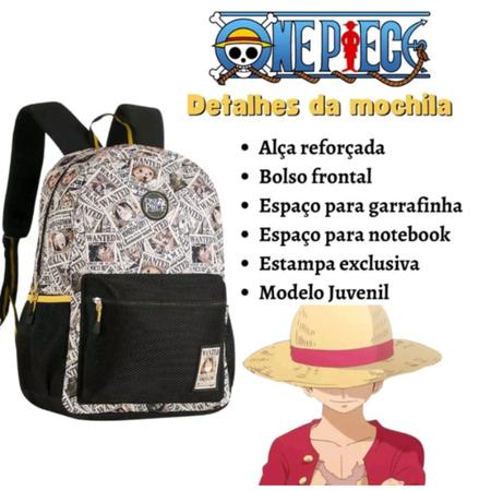 Mochila Luffy One Piece Infantil Escolar Original Clio 2023 - 7 Artes BrinQ  Fantasias