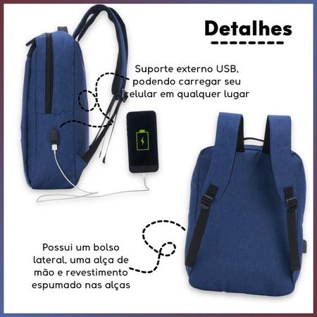 Mochila Para Notebook Executiva Unissex Usb - Preta - ARN Imagem de Mochila Para Notebook Executiva Unissex Usb - Preta