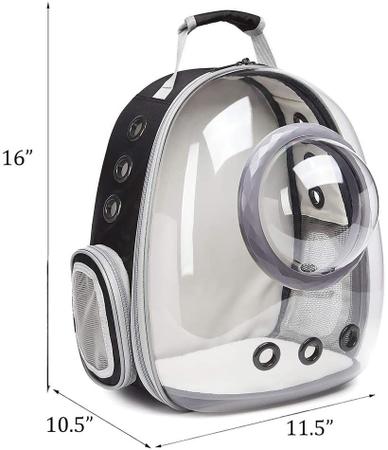 Mochila de orelhas de gato, bolsa ombro transparente para