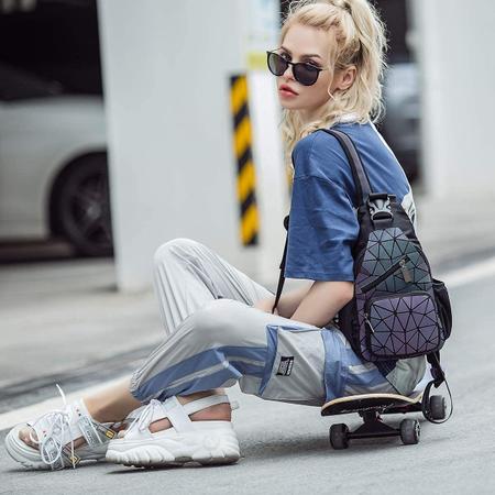 Mochila holográfica geométrica sale