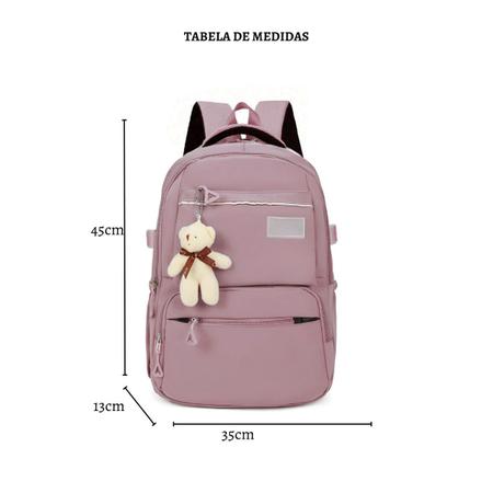 Imagem de Mochila Reforçada Escolar Juvenil Adulto Feminina Alça Ajustável de Costa Acolchoada Moderna Moda Viagem Chaveiro Espaçosa NotebookLisa