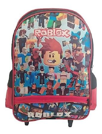 Mochila Roblox De Rodinhas Escolar Cor Preto Desenho do tecido