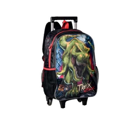 Imagem de Mochila Roda Kit Escolar Lancheira Estojo Dinossauro TX3507K