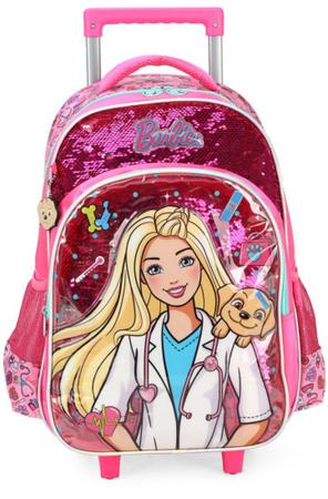 Mochila Rodinha Barbie Veterin ria Pet LUXCEL Mochilas