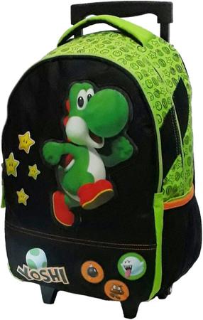 Imagem de Mochila Rodinha Infantil Mario Yoshi Original Chenson Grande Reforçada