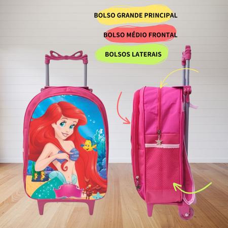 Imagem de Mochila Rodinha Infantil Menina Escolar + Lancheira Térmica +estojo Box