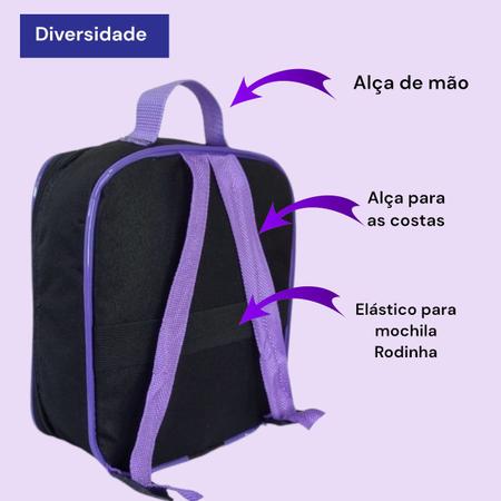 Imagem de Mochila Rodinha Infantil Menina Escolar + Lancheira Térmica +estojo Box